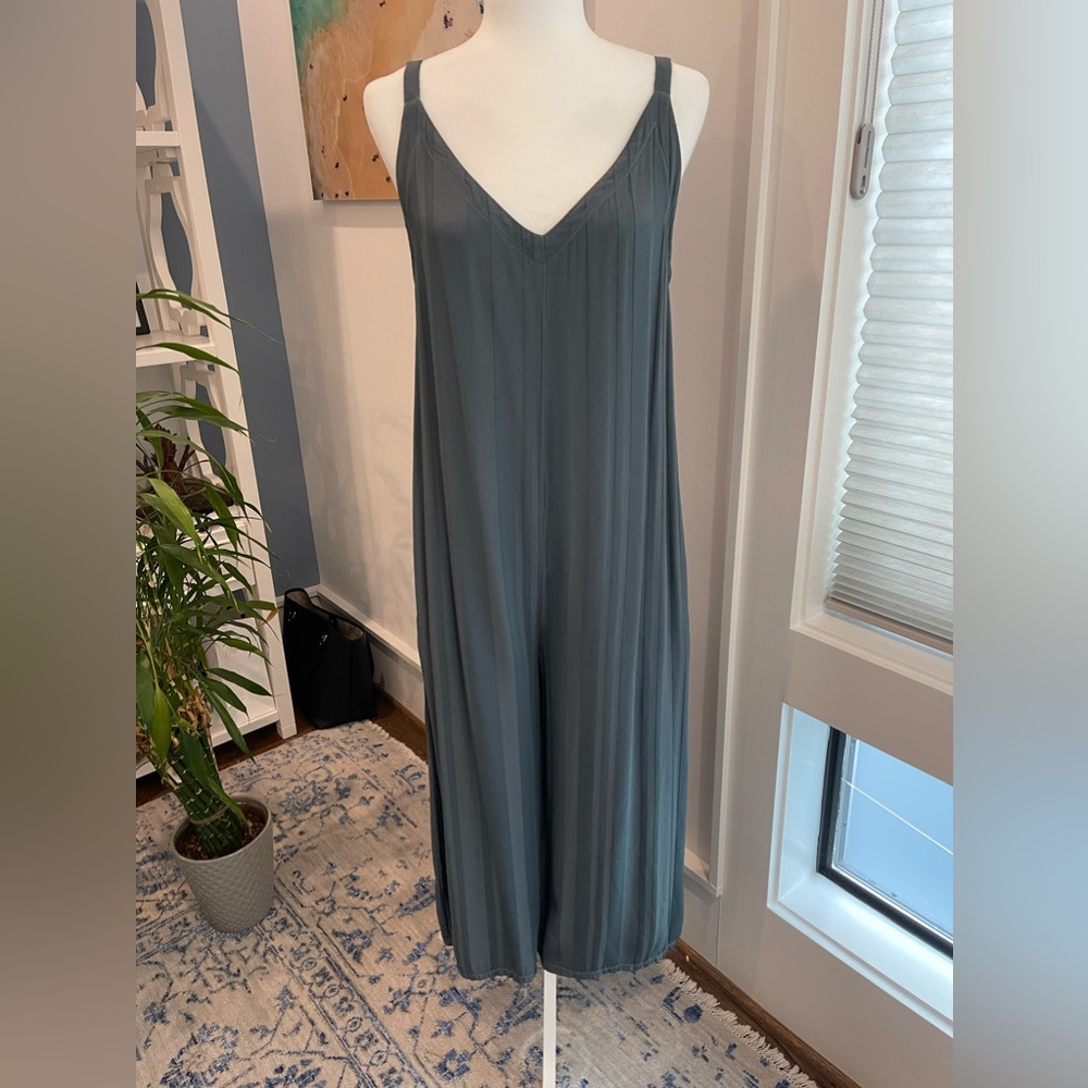 LACAUSA Siena Striped Jumpsuit in Sage Green